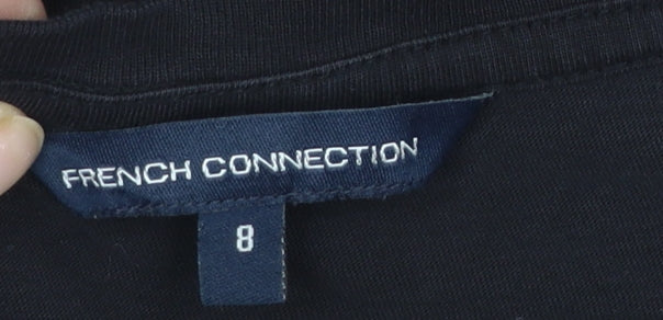 French Connection Women's Black Cotton Shift Dress Size 8