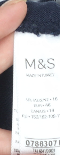 Marks and Spencer Women’s Blue Striped Cotton Long Sleeve Rugby Shirt Size 18