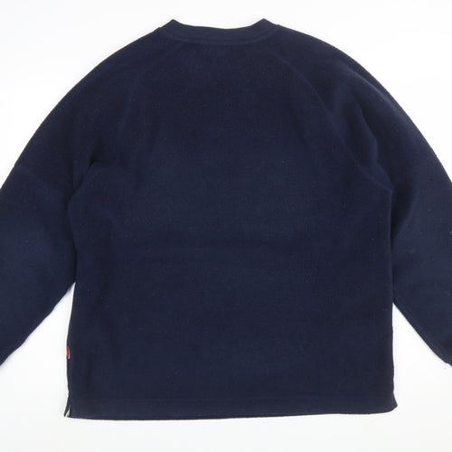 Ellesse Men's Blue Fleece Pullover Sweatshirt L Retro Sportswear