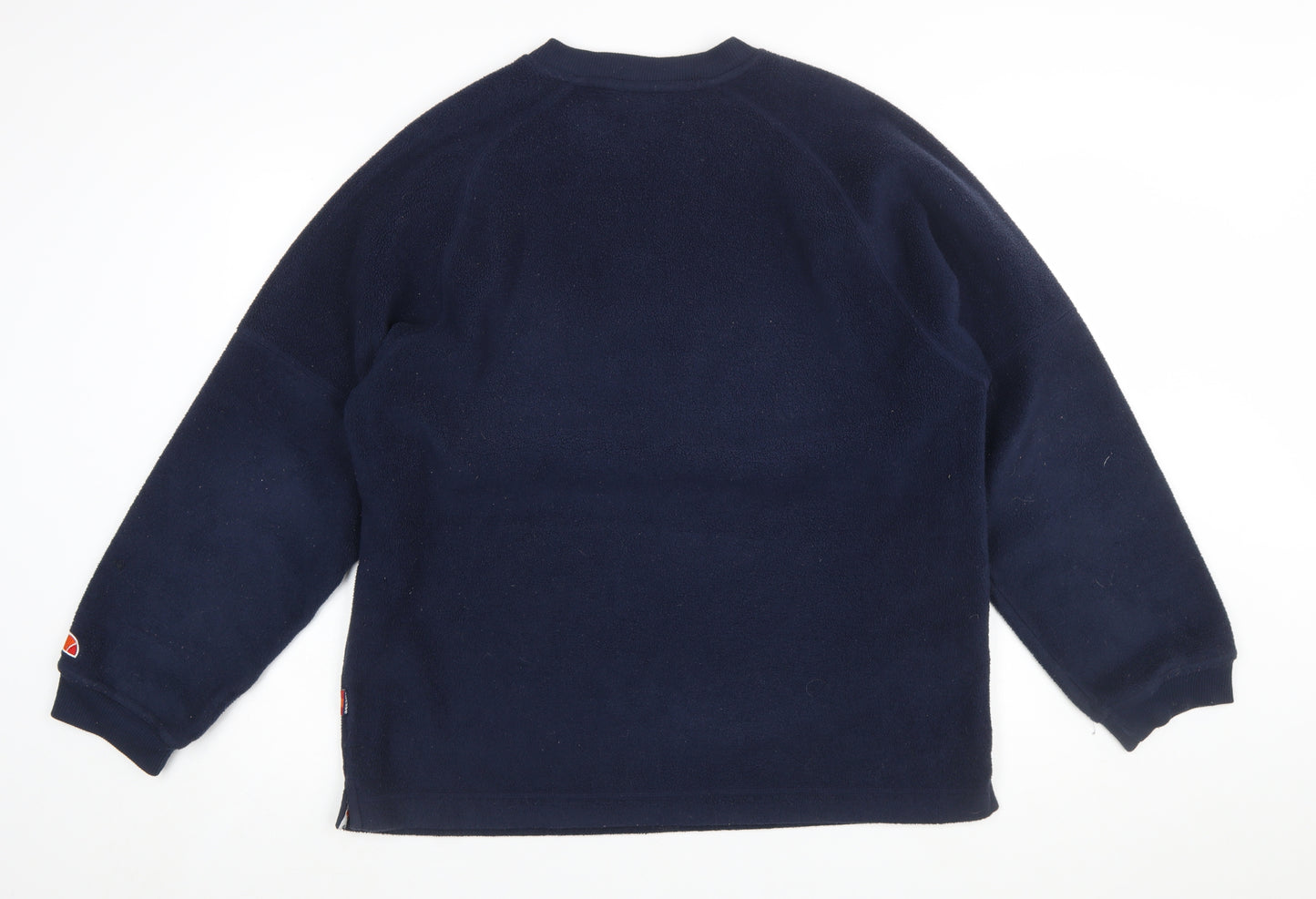 Ellesse Men's Blue Fleece Pullover Sweatshirt L Retro Sportswear