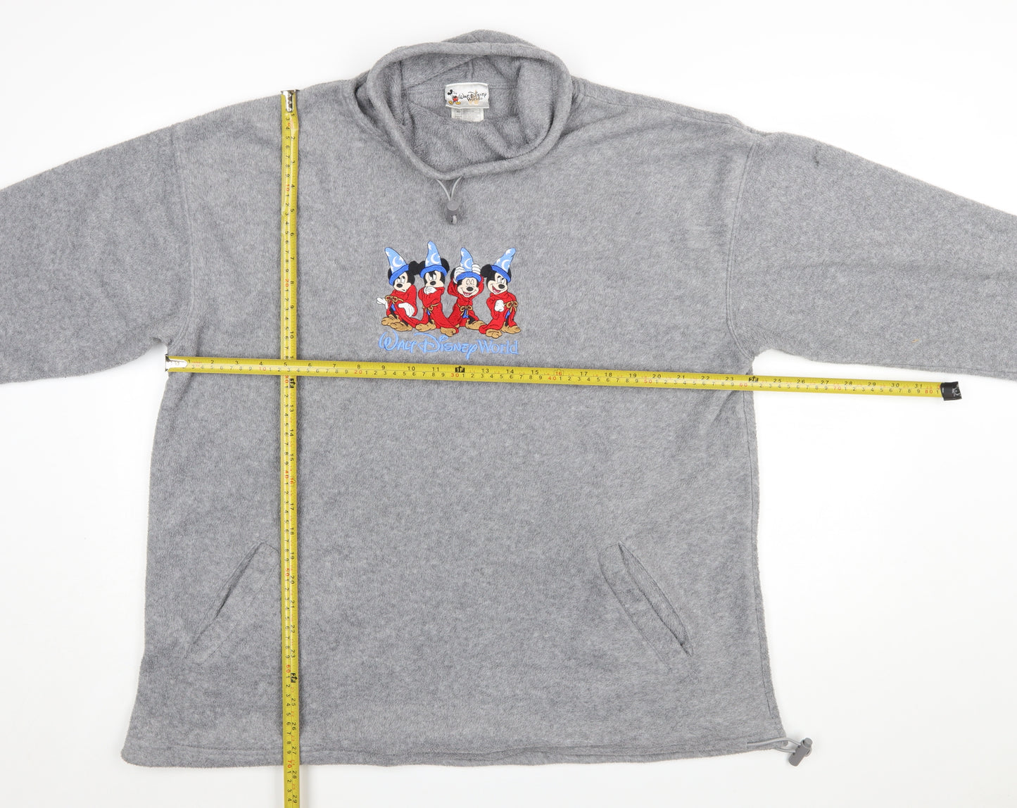 Walt Disney World Grey Fleece Pullover Sweatshirt Women XL Mickey Design