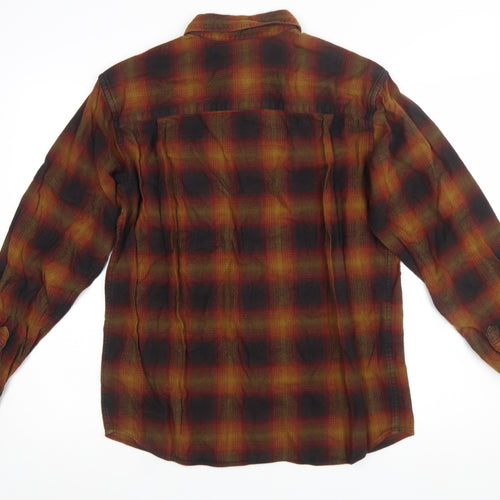 Uniqlo Men's Brown Check Flannel Button-Up Shirt Size S