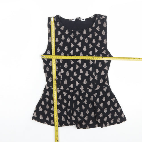 New Look Women's Black Peplum Blouse Size 10 Sleeveless Lightweight Top