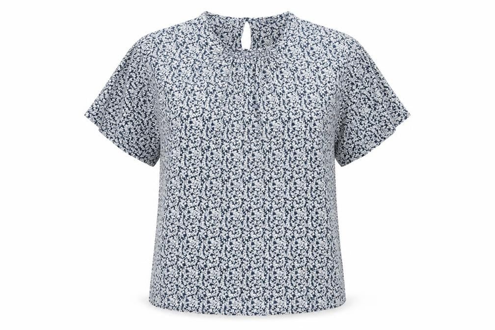 Marks and Spencer Women Blue Floral Viscose Tunic Blouse Size 12