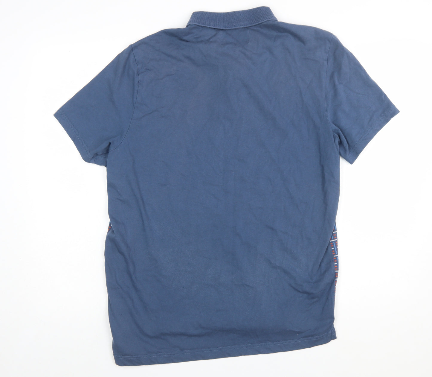 Original Penguin Men's Blue Geometric Cotton Polo Shirt L