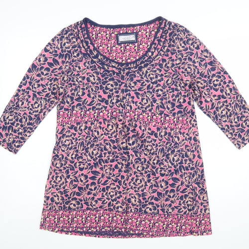 Marks and Spencer Per Una Pink Floral Cotton Women's Tunic Top Size 16