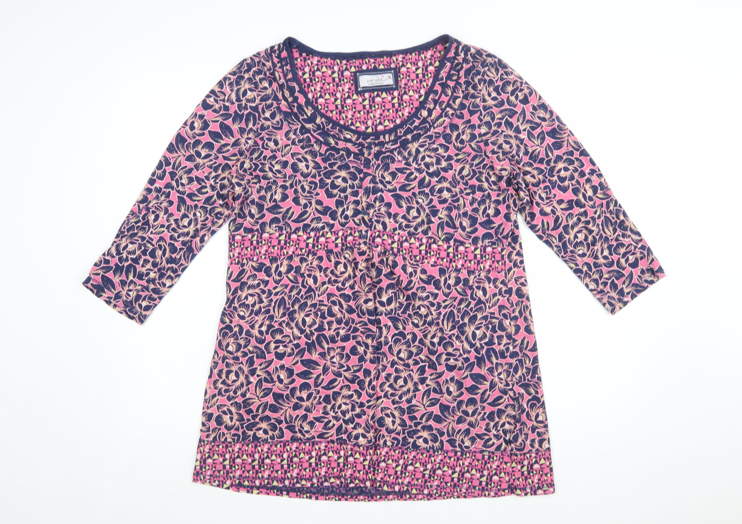 Marks and Spencer Per Una Pink Floral Cotton Women's Tunic Top Size 16