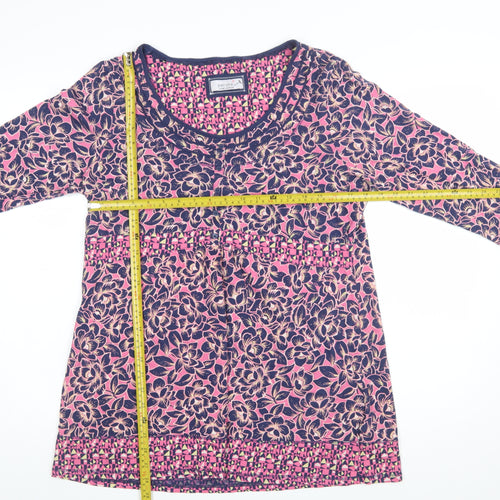 Marks and Spencer Per Una Pink Floral Cotton Women's Tunic Top Size 16