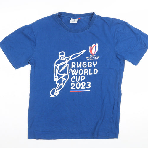 Rugby World Cup 2023 Blue Men’s Small Graphic Cotton T-Shirt