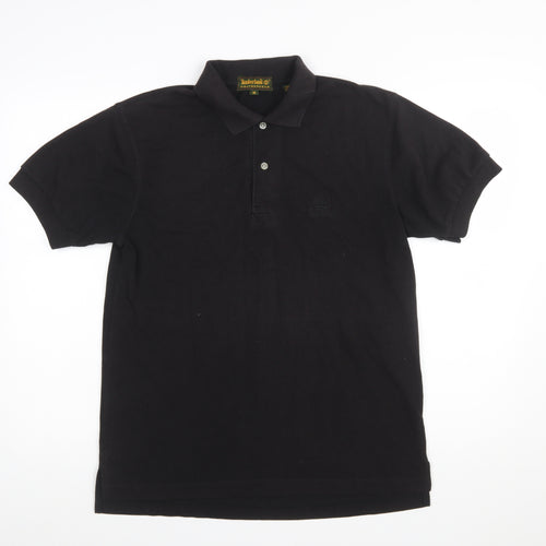 Timberland Men’s Black Cotton Polo Shirt M Regular Fit Casual