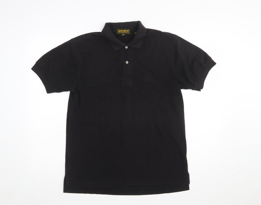 Timberland Men’s Black Cotton Polo Shirt M Regular Fit Casual