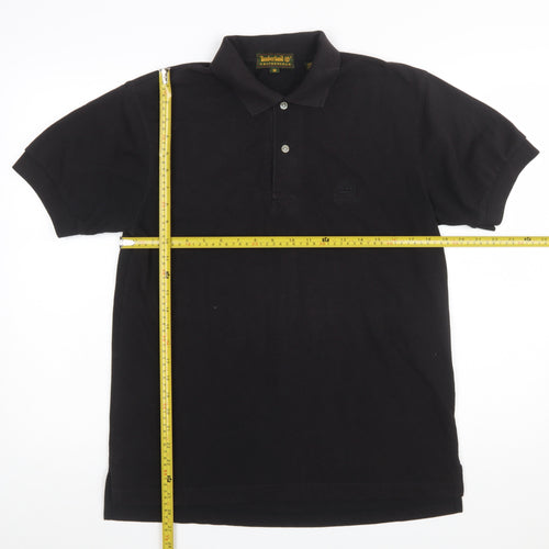 Timberland Men’s Black Cotton Polo Shirt M Regular Fit Casual