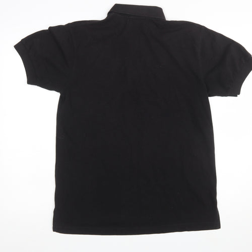 Timberland Men’s Black Cotton Polo Shirt M Regular Fit Casual