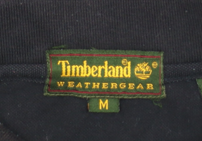 Timberland Men’s Black Cotton Polo Shirt M Regular Fit Casual