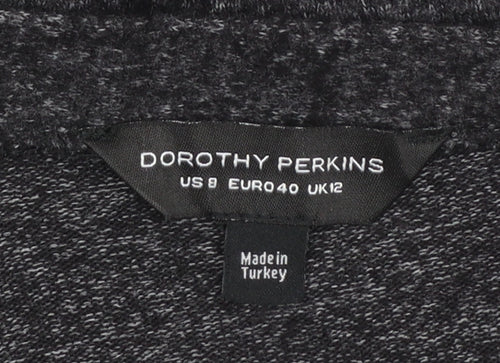 Dorothy Perkins Women's Grey V-Neck Button Tie Cardigan UK 12
