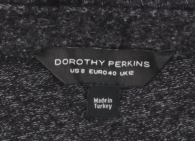 Dorothy Perkins Women's Grey V-Neck Button Tie Cardigan UK 12
