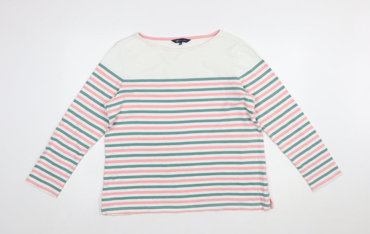 Crew Clothing Company Women’s Multicoloured Striped Cotton Long Sleeve T-Shirt Size 16