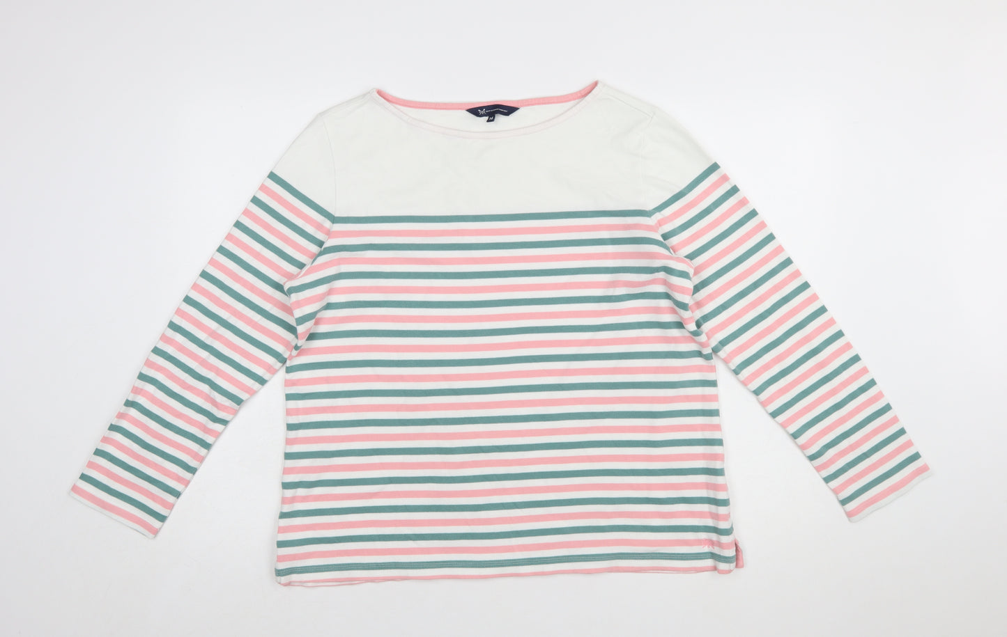 Crew Clothing Company Women’s Multicoloured Striped Cotton Long Sleeve T-Shirt Size 16