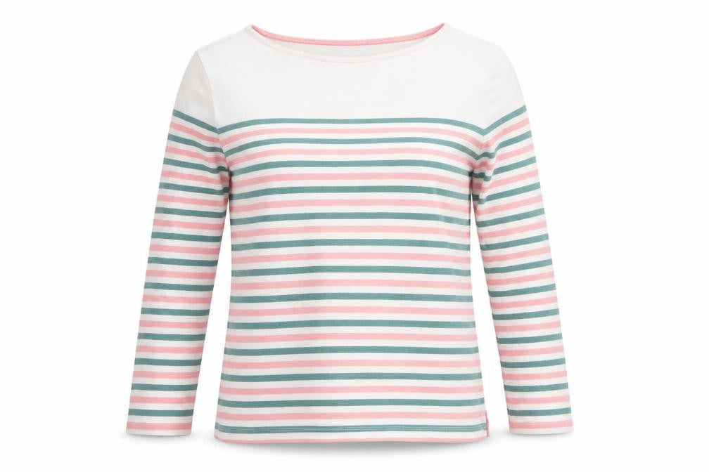 Crew Clothing Company Women’s Multicoloured Striped Cotton Long Sleeve T-Shirt Size 16