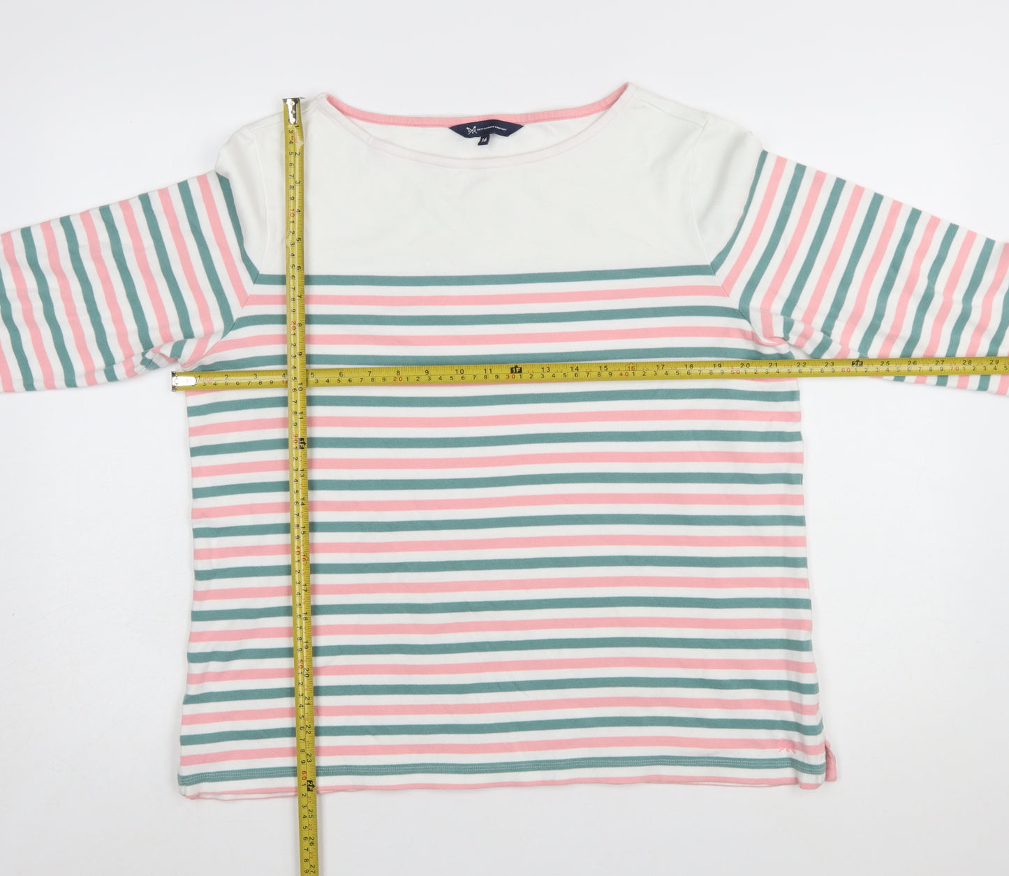 Crew Clothing Company Women’s Multicoloured Striped Cotton Long Sleeve T-Shirt Size 16