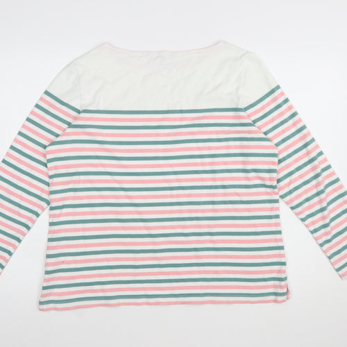 Crew Clothing Company Women’s Multicoloured Striped Cotton Long Sleeve T-Shirt Size 16