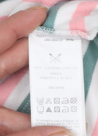Crew Clothing Company Women’s Multicoloured Striped Cotton Long Sleeve T-Shirt Size 16