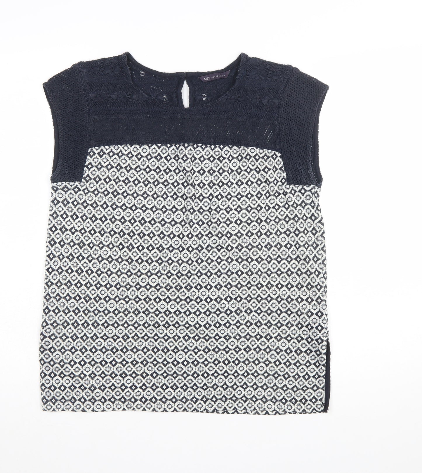 Marks and Spencer Women’s Blue Geometric Tunic Blouse Size 8