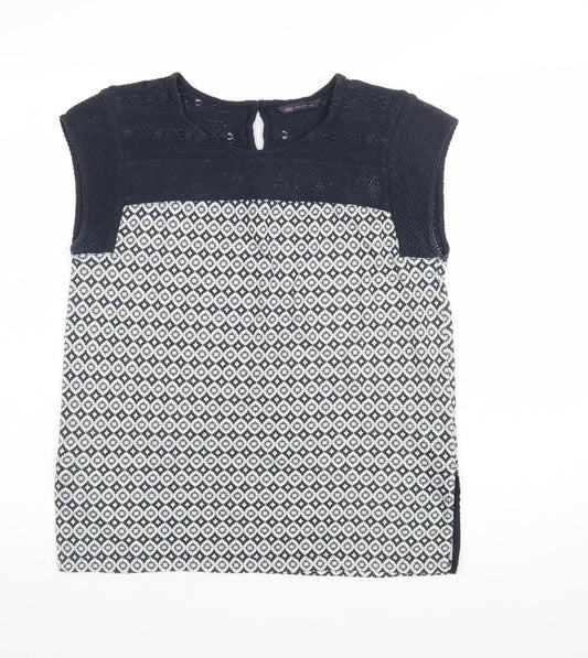 Marks and Spencer Women’s Blue Geometric Tunic Blouse Size 8