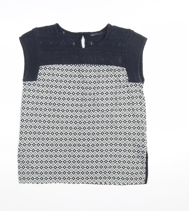 Marks and Spencer Women’s Blue Geometric Tunic Blouse Size 8