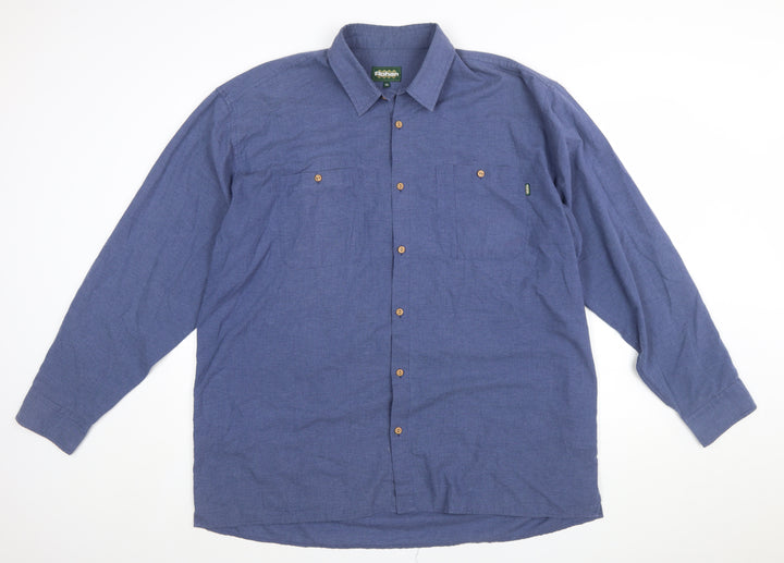 Rohan Men's Blue Cotton Blend Long Sleeve Button-Up Travel Shirt XL