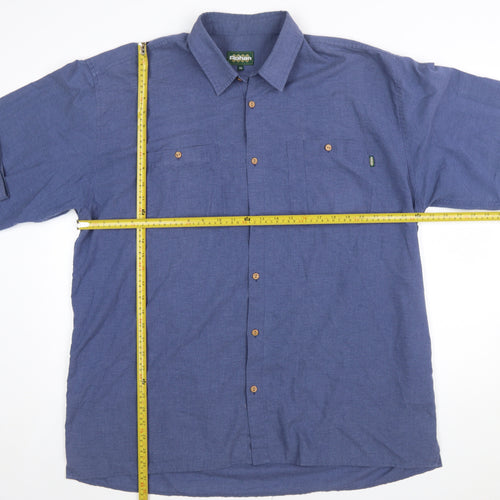 Rohan Men's Blue Cotton Blend Long Sleeve Button-Up Travel Shirt XL