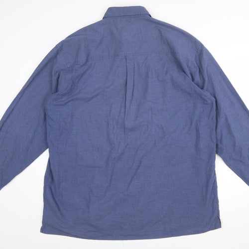 Rohan Men's Blue Cotton Blend Long Sleeve Button-Up Travel Shirt XL