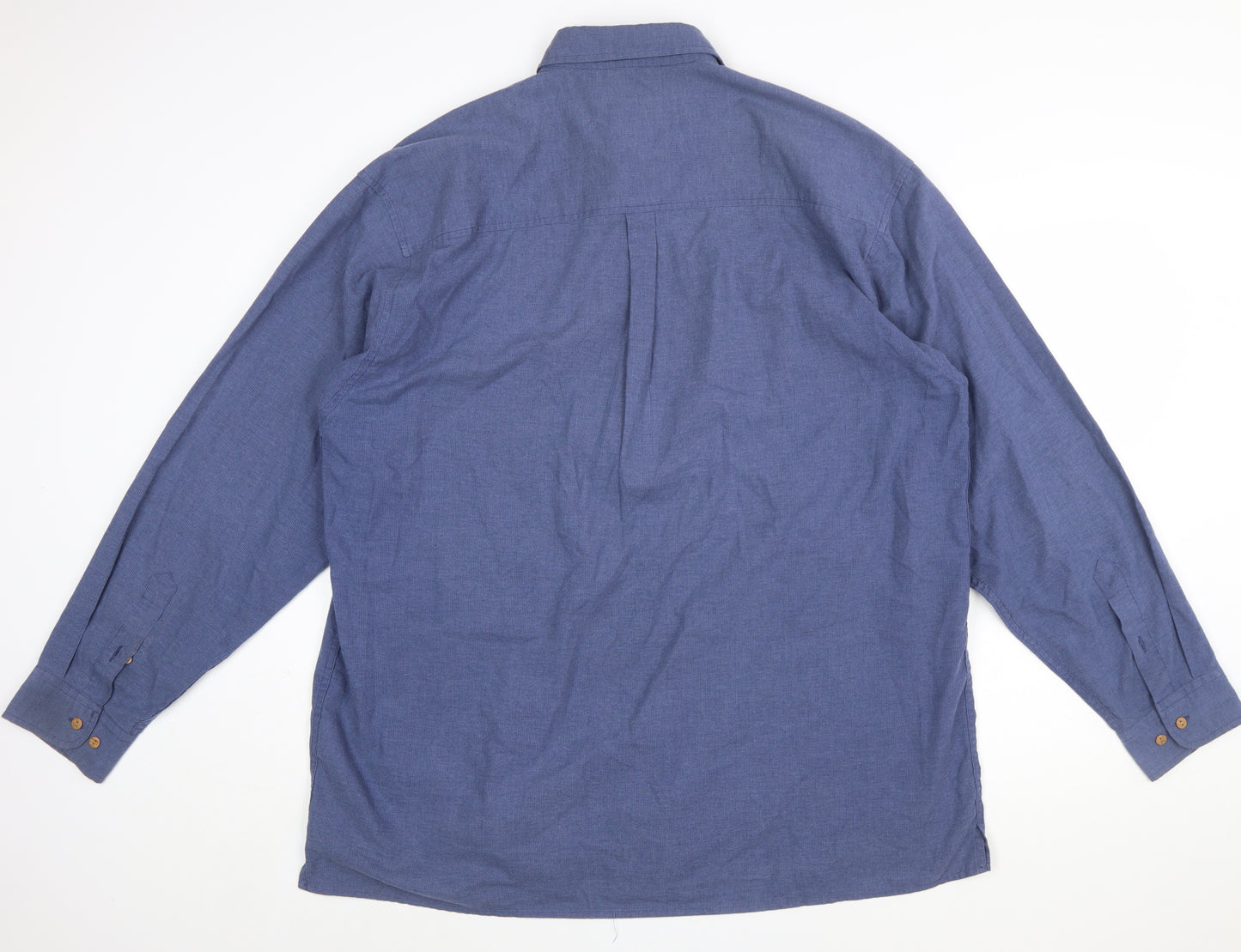 Rohan Men's Blue Cotton Blend Long Sleeve Button-Up Travel Shirt XL