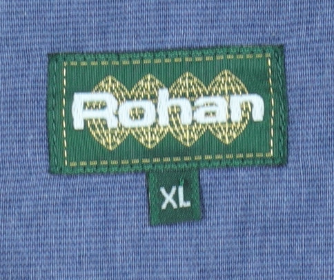 Rohan Men's Blue Cotton Blend Long Sleeve Button-Up Travel Shirt XL