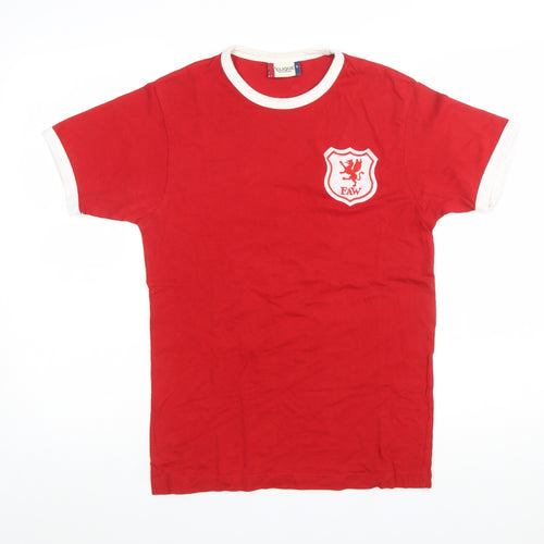 Clique Men's Red FAW Crew Neck Short Sleeve Cotton T-Shirt Size S