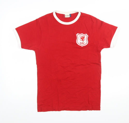 Clique Men's Red FAW Crew Neck Short Sleeve Cotton T-Shirt Size S