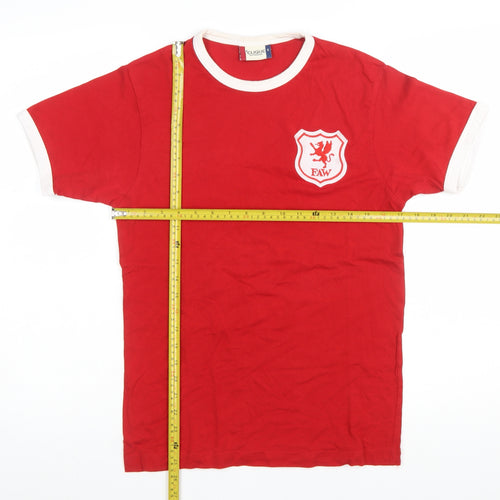 Clique Men's Red FAW Crew Neck Short Sleeve Cotton T-Shirt Size S