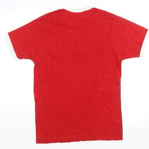 Clique Men's Red FAW Crew Neck Short Sleeve Cotton T-Shirt Size S