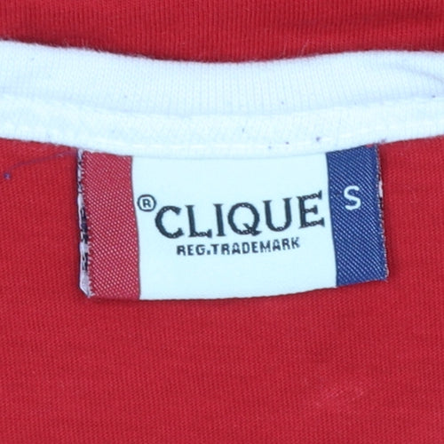 Clique Men's Red FAW Crew Neck Short Sleeve Cotton T-Shirt Size S