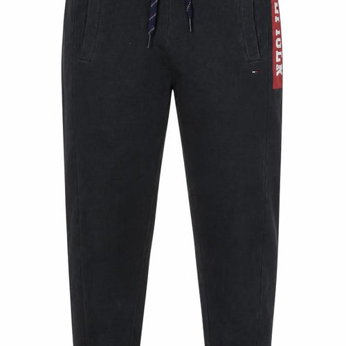Tommy Hilfiger Men Black Jogger Trousers L Logo Elastic Waist