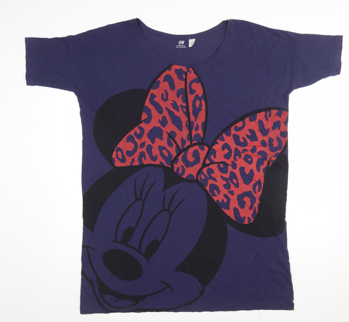 H&M Women Blue Minnie Mouse Disney T-Shirt Nightshirt Size 14