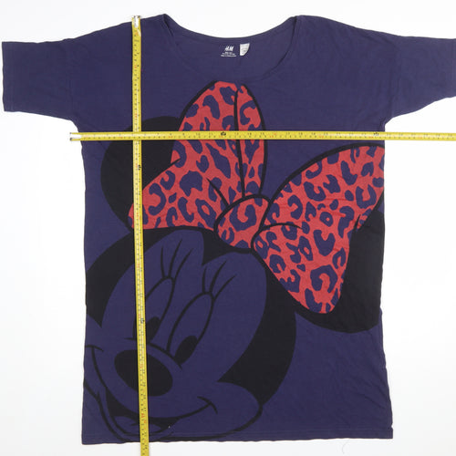 H&M Women Blue Minnie Mouse Disney T-Shirt Nightshirt Size 14