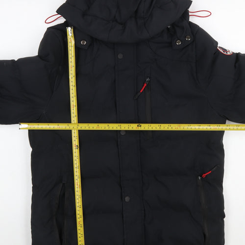 Tokyo Laundry Men's Black Hooded Puffer Jacket S Waterproof Winter Coat