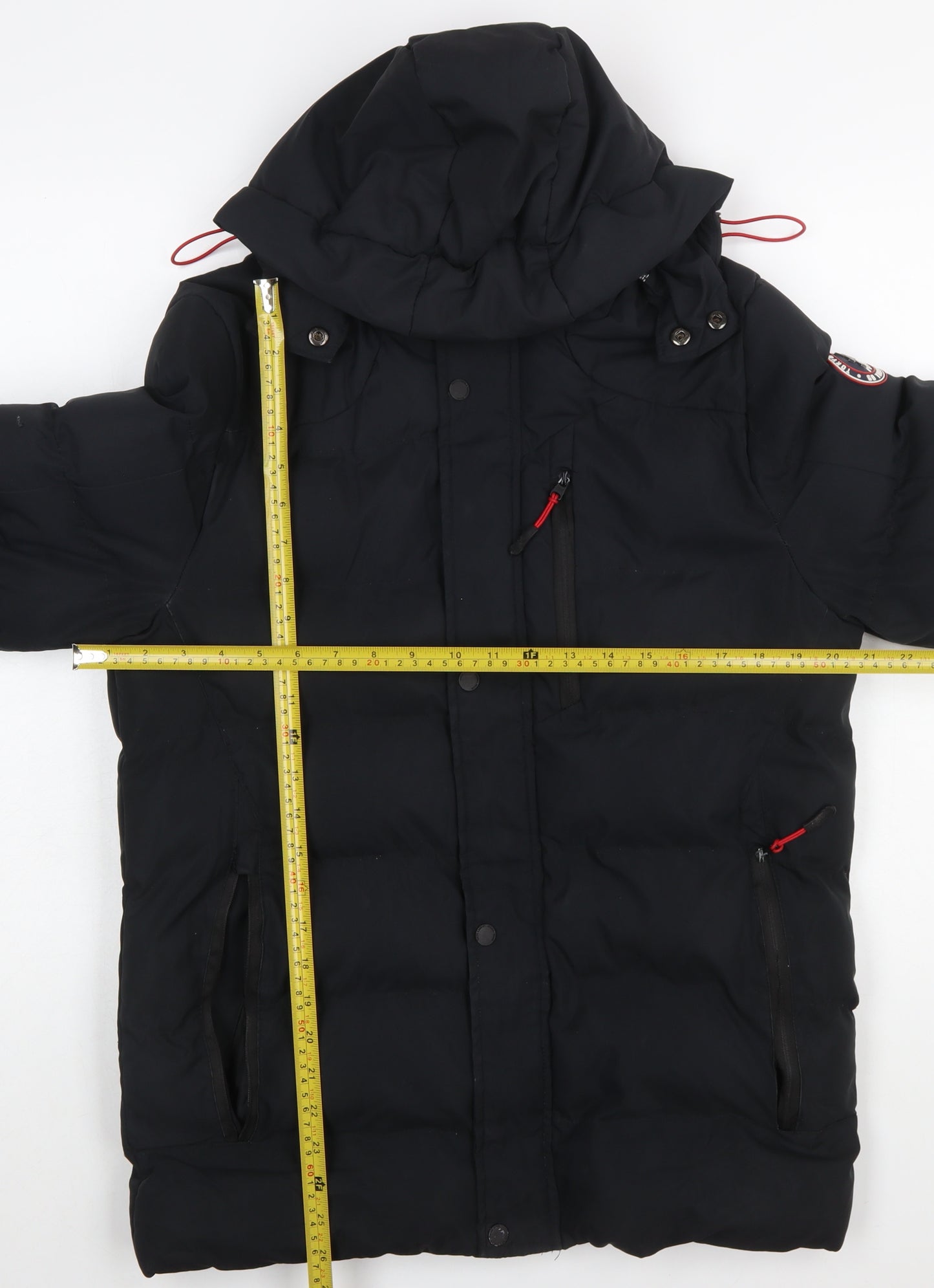 Tokyo Laundry Men's Black Hooded Puffer Jacket S Waterproof Winter Coat