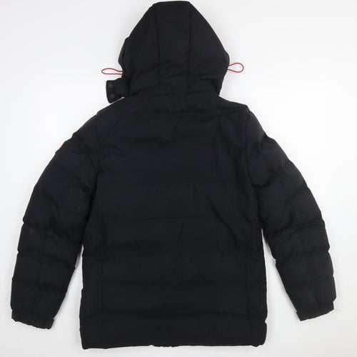 Tokyo Laundry Men's Black Hooded Puffer Jacket S Waterproof Winter Coat