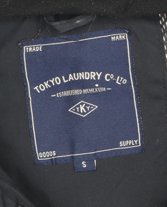 Tokyo Laundry Men's Black Hooded Puffer Jacket S Waterproof Winter Coat