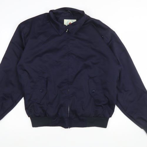 Relco London Men's Blue XL Bomber Jacket Classic Lined Cotton Polyester