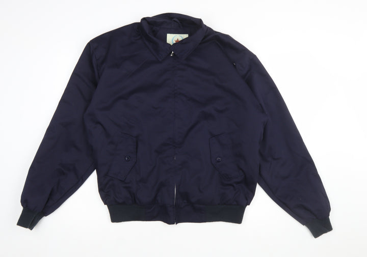 Relco London Men's Blue XL Bomber Jacket Classic Lined Cotton Polyester