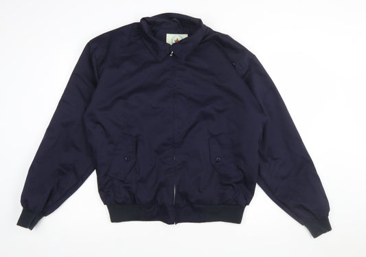 Relco London Men's Blue XL Bomber Jacket Classic Lined Cotton Polyester