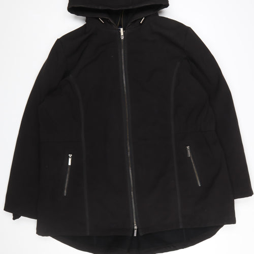 French Connection Women's Black 2XL Hooded Full Zip Parka Jacket
